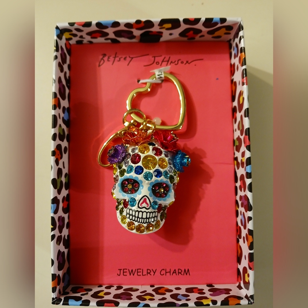 Betsey Johnson NWT/NIB Sugar Skull Bag Charm/Keychain